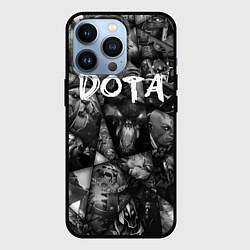 Чехол для iPhone 13 Pro Dota 2 - мозаика из персонажей игры, цвет: 3D-черный