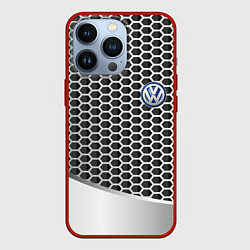 Чехол для iPhone 13 Pro Volkswagen metal motors, цвет: 3D-красный