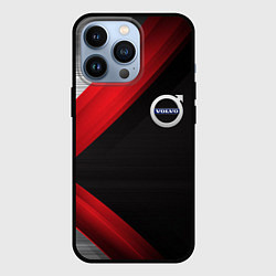 Чехол для iPhone 13 Pro Volvo metal stripes, цвет: 3D-черный
