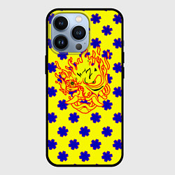 Чехол для iPhone 13 Pro Samurai fire logo steel, цвет: 3D-черный