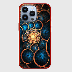 Чехол для iPhone 13 Pro Оптическая абстракция круги, цвет: 3D-красный