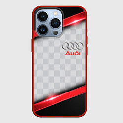 Чехол для iPhone 13 Pro AUDI auto texture, цвет: 3D-красный