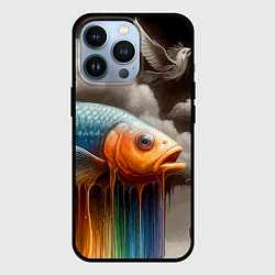 Чехол для iPhone 13 Pro Рыба в облаках - сюрреализм, цвет: 3D-черный