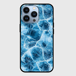 Чехол для iPhone 13 Pro Текстура льда, цвет: 3D-черный