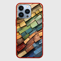 Чехол для iPhone 13 Pro Волнистая мозаика, цвет: 3D-красный