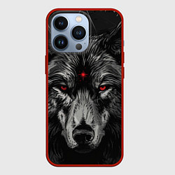 Чехол для iPhone 13 Pro Волк с красными глазами, цвет: 3D-красный