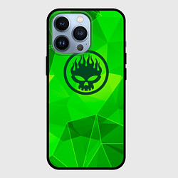 Чехол для iPhone 13 Pro The Offspring green poly, цвет: 3D-черный