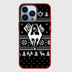 Чехол для iPhone 13 Pro The Elder Scrolls game pattern, цвет: 3D-красный