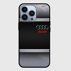 Чехол для iPhone 13 Pro Audi metal texture, цвет: 3D-черный