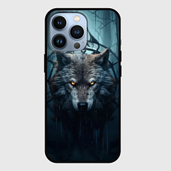 Чехол для iPhone 13 Pro Волк в ловце снов, цвет: 3D-черный