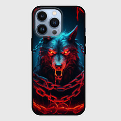 Чехол для iPhone 13 Pro Агрессивный волк в цепях, цвет: 3D-черный