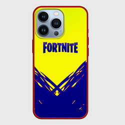 Чехол для iPhone 13 Pro Fortnite краски абстракция, цвет: 3D-красный