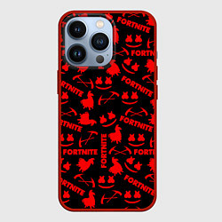 Чехол для iPhone 13 Pro Fortnite pattern game red, цвет: 3D-красный