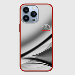 Чехол для iPhone 13 Pro Toyota texrure grey, цвет: 3D-красный