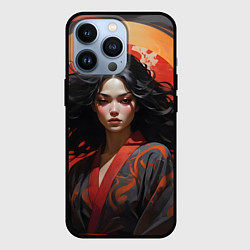 Чехол для iPhone 13 Pro Девушка на темном фоне, цвет: 3D-черный