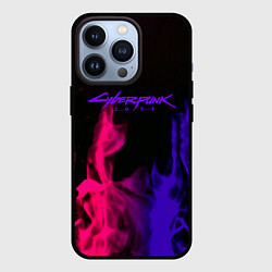 Чехол для iPhone 13 Pro Cyberpunk 2077 neon flame, цвет: 3D-черный