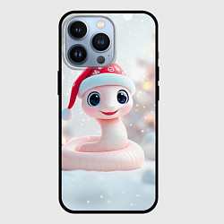 Чехол для iPhone 13 Pro Новогодняя маленькая розовая змейка, цвет: 3D-черный