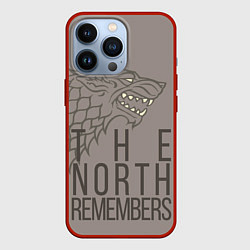 Чехол для iPhone 13 Pro The North Remembers game of thrones, цвет: 3D-красный