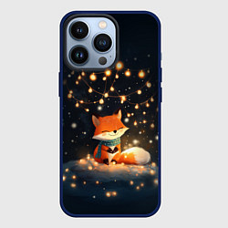 Чехол для iPhone 13 Pro Лисенок в лесу, цвет: 3D-тёмно-синий
