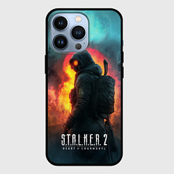 Чехол для iPhone 13 Pro Stalker 2 радиоактивный дым, цвет: 3D-черный