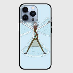 Чехол для iPhone 13 Pro Рик и Морти снег - бабочка, цвет: 3D-черный