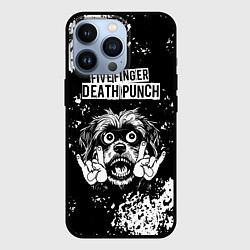 Чехол для iPhone 13 Pro Five Finger Death Punch рок пес, цвет: 3D-черный