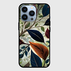 Чехол для iPhone 13 Pro Листья искусство, цвет: 3D-черный