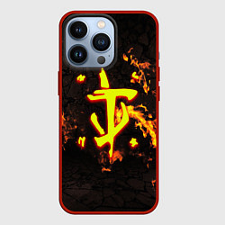 Чехол для iPhone 13 Pro Doom fire, цвет: 3D-красный