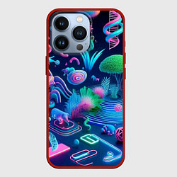 Чехол для iPhone 13 Pro Фантастическая абстрактная композиция - сюрреализм, цвет: 3D-красный