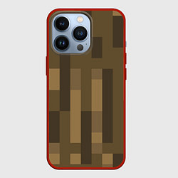 Чехол для iPhone 13 Pro Wood - Minecraft, цвет: 3D-красный