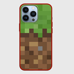 Чехол для iPhone 13 Pro Earth - Minecraft, цвет: 3D-красный