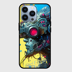 Чехол для iPhone 13 Pro Персонаж в виртуальном шлеме - киберпанк, цвет: 3D-черный
