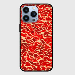 Чехол для iPhone 13 Pro Красные плитки на кремовом фоне, цвет: 3D-черный