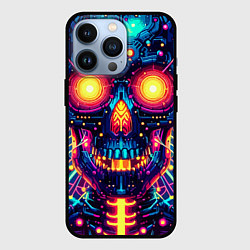 Чехол для iPhone 13 Pro Neon skull - ai art fantasy, цвет: 3D-черный