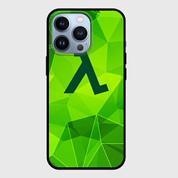 Чехол для iPhone 13 Pro Half-Life green poly, цвет: 3D-черный