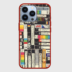 Чехол для iPhone 13 Pro Видеокассеты vhs, цвет: 3D-красный