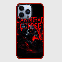 Чехол для iPhone 13 Pro Cannibal Corpse кровавый череп, цвет: 3D-красный