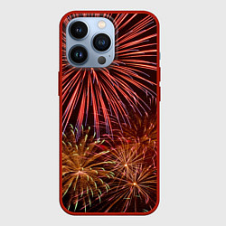 Чехол для iPhone 13 Pro Яркий красочный фейерверк, цвет: 3D-красный