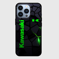 Чехол для iPhone 13 Pro Kawasaki - плиты с эффектом свечения, цвет: 3D-черный