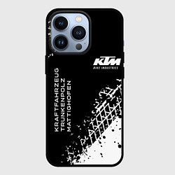 Чехол для iPhone 13 Pro KTM - следы от шин, цвет: 3D-черный
