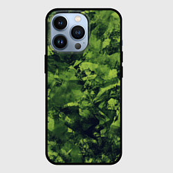 Чехол для iPhone 13 Pro Камуфляж армейский зеленый, цвет: 3D-черный