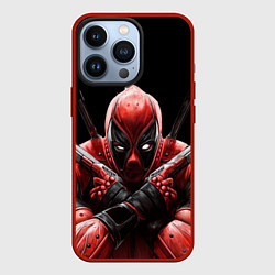 Чехол для iPhone 13 Pro Bloody Deadpool, цвет: 3D-красный