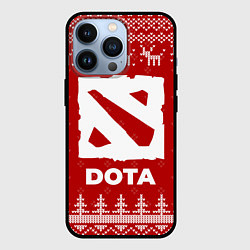 Чехол для iPhone 13 Pro Новогодний Dota с оленями, цвет: 3D-черный