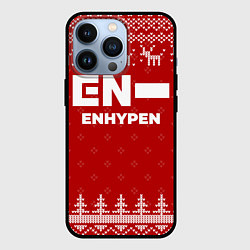 Чехол для iPhone 13 Pro Новогодний Enhypen с оленями, цвет: 3D-черный