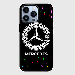 Чехол для iPhone 13 Pro Mercedes конфети, цвет: 3D-черный