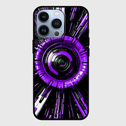 Чехол для iPhone 13 Pro Чёрно-фиолетовая сфера киберпанк, цвет: 3D-черный