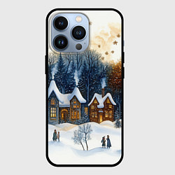 Чехол для iPhone 13 Pro Зимний вечерний город, цвет: 3D-черный