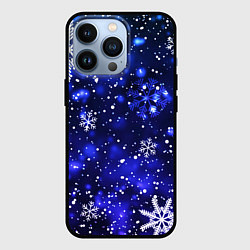 Чехол для iPhone 13 Pro Новогодние узорчатые снежинки, цвет: 3D-черный