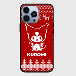 Чехол для iPhone 13 Pro Новогодний Kuromi с оленями, цвет: 3D-черный