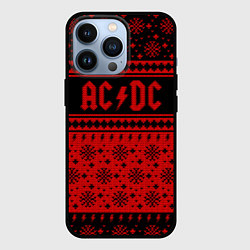 Чехол для iPhone 13 Pro ACDC christmas sweater, цвет: 3D-черный